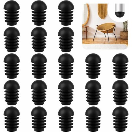Stolbeskyttelse, 50 stk. runde endestykker, stolrørbeskyttelse, stolbensbeskyttelse, runde innløpsbeskyttelse for stolben for å beskytte møbler (19 mm