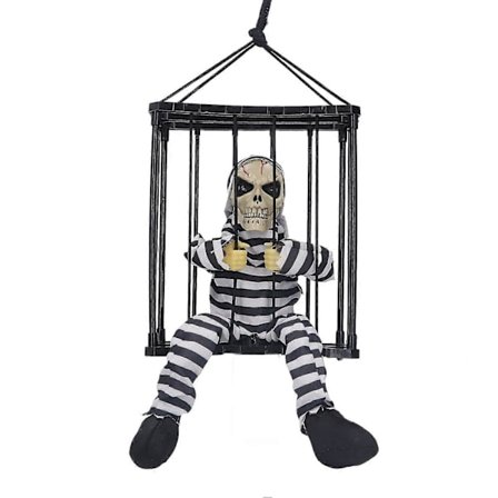 Animoidu Luuranko Halloween-Koristeet, Puhutuva Luuranko Vanki, Halloween Pelottava Kallohäkki Vanki Valosensorilla, Huutava Halloween (FMY)