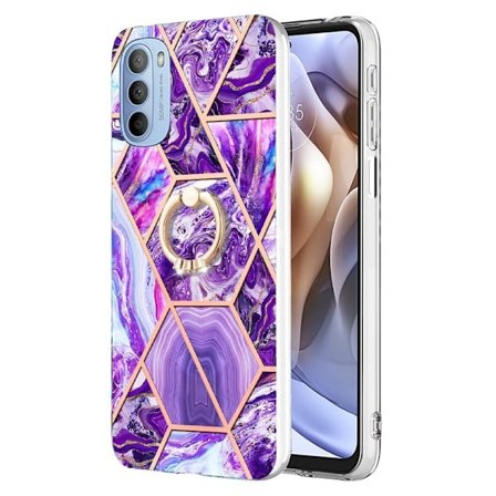 Marmormotiv Motorola Moto G41 / Motorola Moto G31 skal - Mörklila