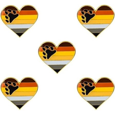 5-pak Bisexuel pride hjerteformede nåle brocher flag badge broche
