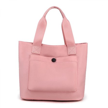 Women's Canvas Tote Bag Canvas Handbag With Multi Pockets Closure For Teens To Adults Pink)