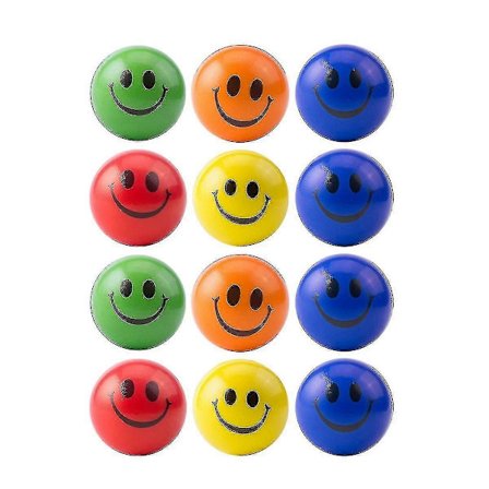 12 stk./lot 6,3 cm Smile Skum Bold Klem Stress Bold Aflastningslegetøj Håndleds Øvelseslegetøjsbolde Til C
