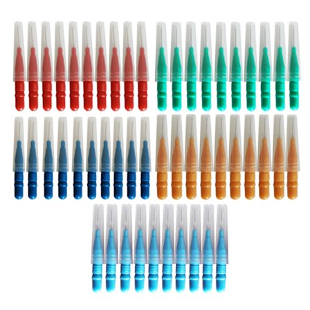 50 stk. tandstikker til tandrensning, tandtrådsbørste, interdentalbørste i plastik