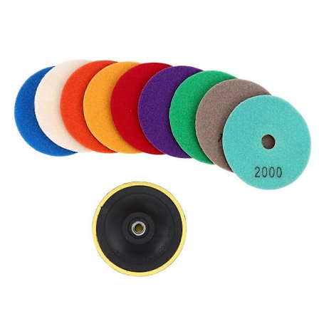 Marmor Poleringsputer Diamant Håndpoleringsputer for Betong Glass Marmor Steinpolering 4 Tommer 10 Stk[D]