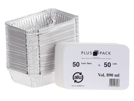 Aluminiumform inkl. lock 890ml 50/fp - Lyreco - Kök och servering - Matförvaring - Aluminiumformar