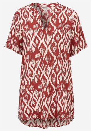 Cellbes of Sweden - Crepe tunika i rust / mønstret for damer i størrelse 58/60