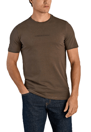 Lindbergh Copenhagen print tee S/S T-Shirt Överdelar Herr Brun S