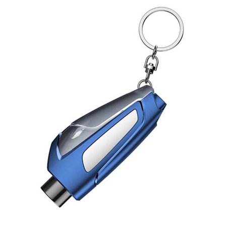 Keychain with Mini Safety Hammer for Car - Blue