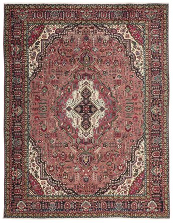 Tabriz Vloerkleed 289X372 Donkerrood/Bruin Groot Wol, Perzië