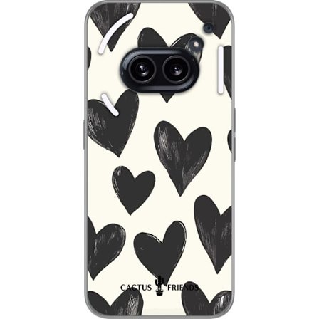 Kompatibelt Mobildeksel til Nothing Nothing Phone (2a) Cactus and Friends - Bold Black Love Pattern