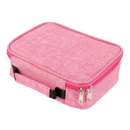Blyantsæske, 72 pladser multifunktionel stor kapacitet penne etui blyant pung wrap farveblyant holder arrangør stationær taske (pink)