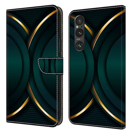 För Sony Xperia 1 V Plånbok Pu Läder Case 3d Mönster Printing Stand Cover