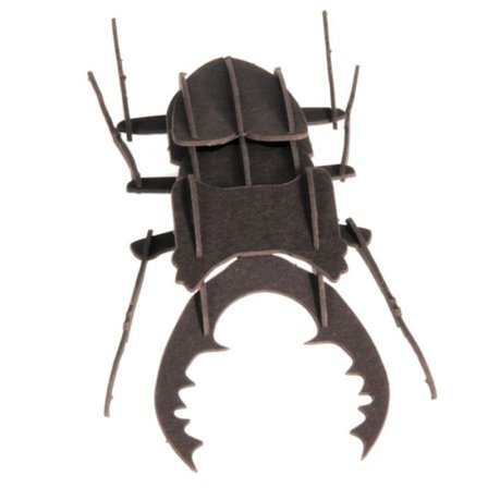 Kolmionmallinen paperimalli - Fridolin - Sarvikuono - 10 x 2,3 x 4,5 cm - Kootaan itse - Suositellaan yli 8-vuotiaille