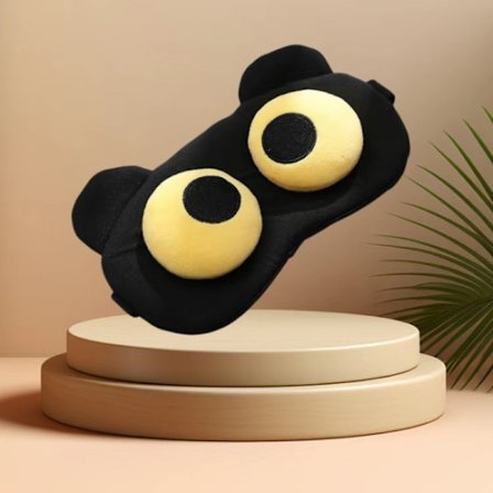 3-pakning - 3D Sovemaske / Øyemaske / Øyemaske - Svart / Søt og Morsom