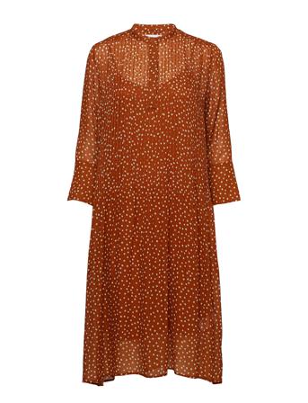 Elm Shirt Dress Aop 9695 Knelang Kjole Oransje Samsøe Samsøe