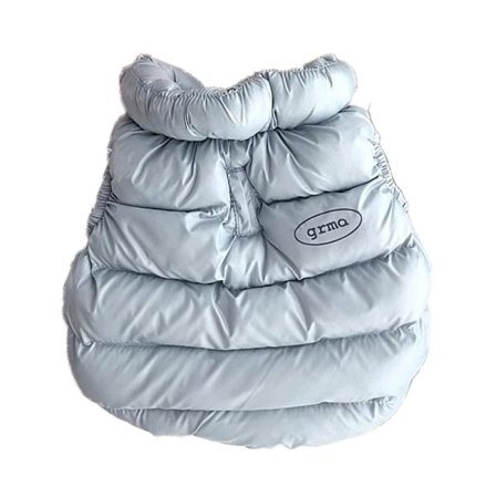 Lysegrå Skinnende Hundevest - Varm Jakke til Kæledyr