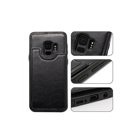 Älykäs nahkainen lompakkokotelo - Samsung Galaxy S9 Vit
