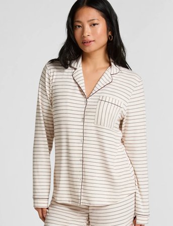 Hunkemöller Essential Jersey Long-Sleeved Jacket - Cream - XL