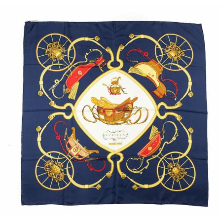 Hermès Vintage, Pre-owned Scarf 90*90cm Blauw, Dames, Maat:ONE Size