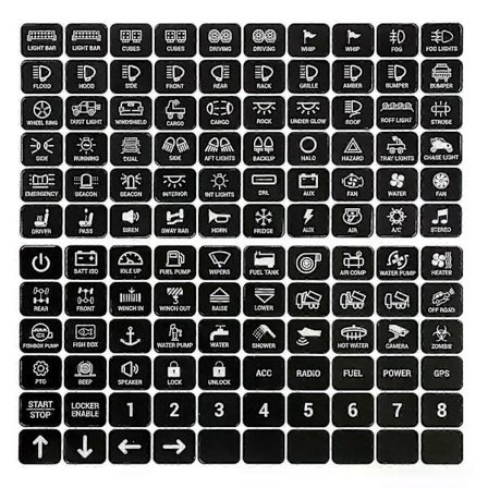 Tryckknappsbrytare Klistermärken 120 Etiketter 6 / 8 / 12 Grupp Touch Panel Dekaler Marinbåt Lastbil Husbil Instrumentbräda Kontroll