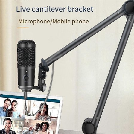 Mikrofoniteline Säädettävä Raskas Jousitus Saksi Puomi Varsi Pidike Mikrofonikiinnike USB Kondensoi