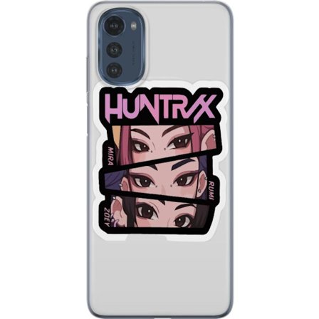 Yhteensopiva Puhelinkuori Motorola Moto E32s K-pop-inspiroitunut futuristinen tyttöryhmä neonvaloissa ja kosminen sci-fi-kohtaus