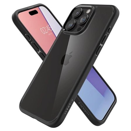 Spigen Puhelinkuori iPhone 15 Pro Crystal Hybrid - Läpinäkyvä/Musta