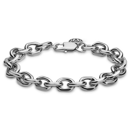 Essentials | 10 mm Zilverkleurige Armband met Kabelschakels voor mannen - Stalen armbanden