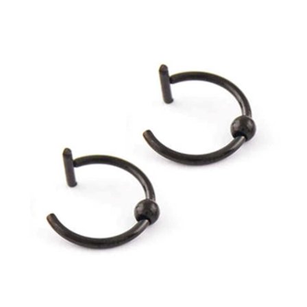 2-pack Fake Läppring utan Hål Fake Piercing - Svart