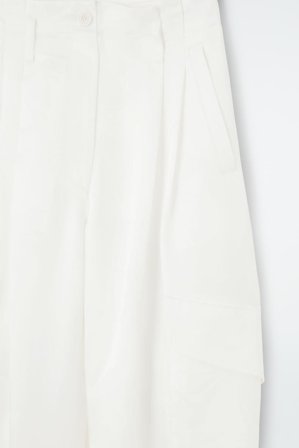 COS Femme Pantalon Workwear Jacquard Fleuri in Blanc