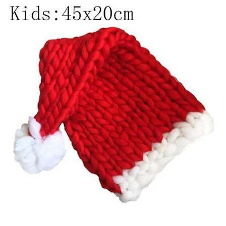 Stor julmössa Jultomten Mössor Barn Mjuk yllestickning med boll Barn Vuxenpresenter Navidad
