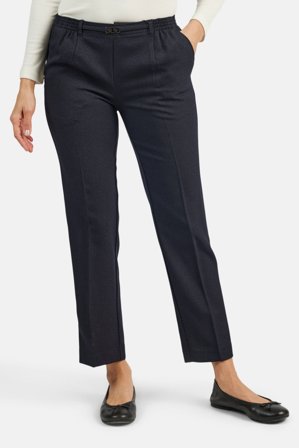 Brandtex - Anna Bukser Med Elastik I Taljen - Ekstra Kort - Navy - Regular Fit