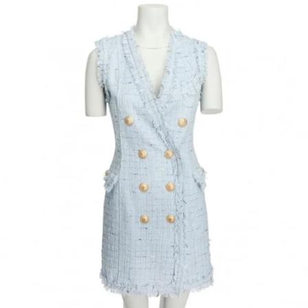 Balmain Pre-owned Pre-owned Stof kjoler Blå, Dame