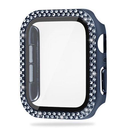 Apple Watch SE 2022 (40mm) rhinestone décor cover with tempered glass - Blue
