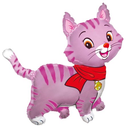 Folieballong Söt Katt Fuchsia 93 cm