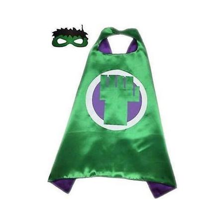 Barn Pojkar Dc Avengers Superhjälte Superman Manteln Cape med Ögonmask Cosplay Kostym-WELLNGS Hulk