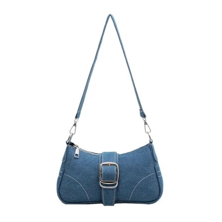 Trendy Canvas Skuldertaske Crossbody Underarmstasker Moderigtigt Tilbehør til Hverdagsbrug Blå