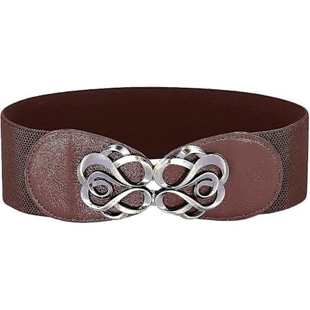 Kvinners ensfarget bredt belte elastisk midjebelte i flere farger