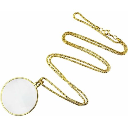 Håndholdt forstørrelsesglass Lesehjelp Mini Leseforstørrelse 5x Forstørrelse Lommeforstørrelse Forstørrelsesglass med Halskjede Glass 