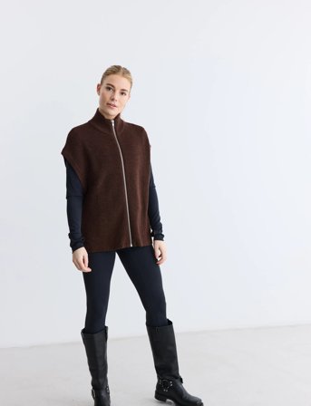 Rethinkit Studios Wool Zip Vest Oslo - Brown - S