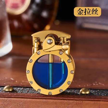 Retro Transparent Olie Tank Metal Rocker Kerosene Lighter Personlighed Vindtæt Cigarette Lighter