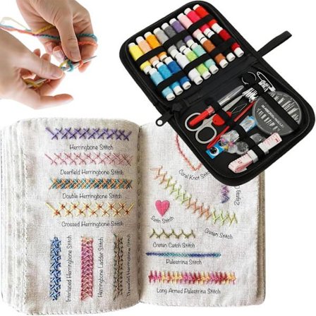 Sybok, Instruksjonsbok for brodering for nybegynnere for DIY-søm, Kreativ broderibok med sytilbehør for å løfte sømmen din