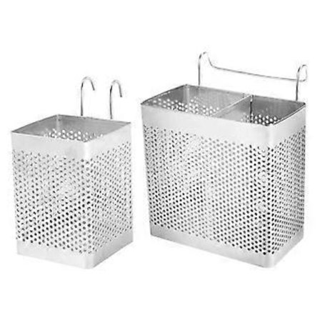 2 st Rostfritt Stål Bestickorganisatör Ätpinnar Hängande Hållare Diskställ