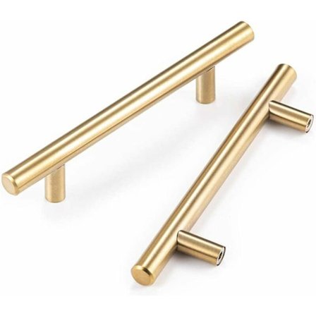 ABCRITAL 10 st rostfria skåpshandtag guld kök 128 mm H