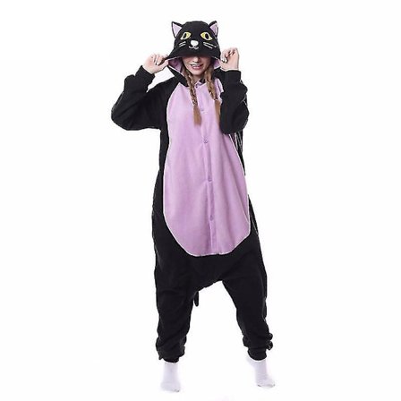 Aikuisten One Piece Pyjama, Eläin Kigurumi Onesie Miesten Naisten Kokovartalopyjamat Sarjakuva Cat Onesie Cosplay-asu XL