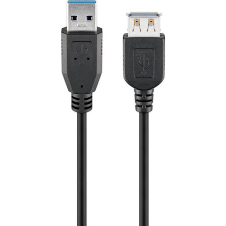 USB-A-forlængerkabel, 5 m, sort