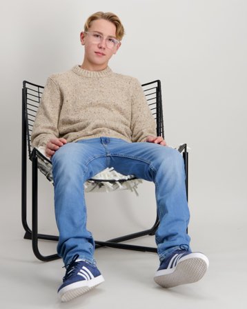 ONLY & SONS JUNIOR OSJBIRKY REG NAP CREW KNIT Brun Genser Gutt - Kids Brand Store