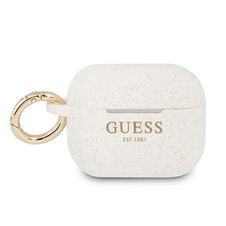 Guess GUAPSGGEH AirPods Pro-skydd vit/vit Silikon Glitter