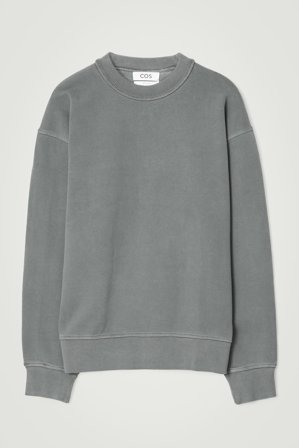 COS Men's Sweatshirt I Tvättad Bomull in Svart