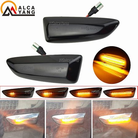 2 kpl LED-dynaamiset sivuvilkut, sekvenssitoiminto, Opel Astra J Astra J K Zafira C Insignia B Grandland X [DB]